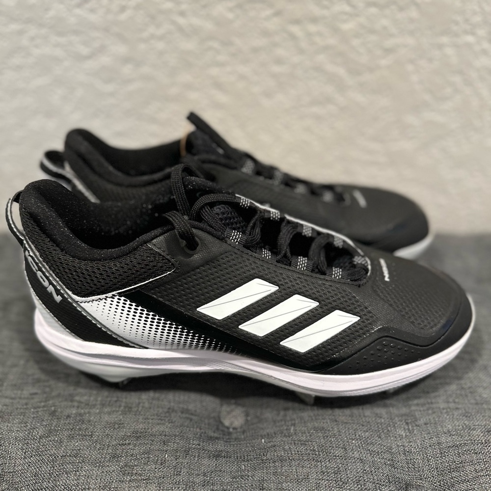 Adidas Icon 7 Men's METAL Baseball Cleats Black White Size 7.5 7 1/2